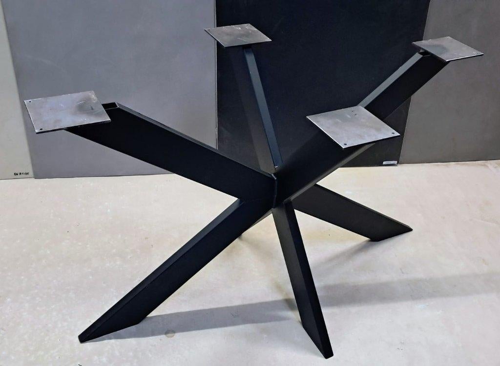 Robuuste stalen matrixpoot – zwart – eettafel, Huis en Inrichting, Tafelonderdelen, Ophalen, Tafelpoot, 50 tot 100 cm, Metaal