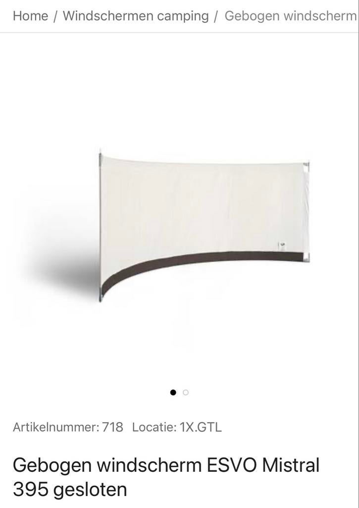 ESVO Mistral 395 Gebogen Windscherm - Gesloten, Ophalen of Verzenden, Gebruikt