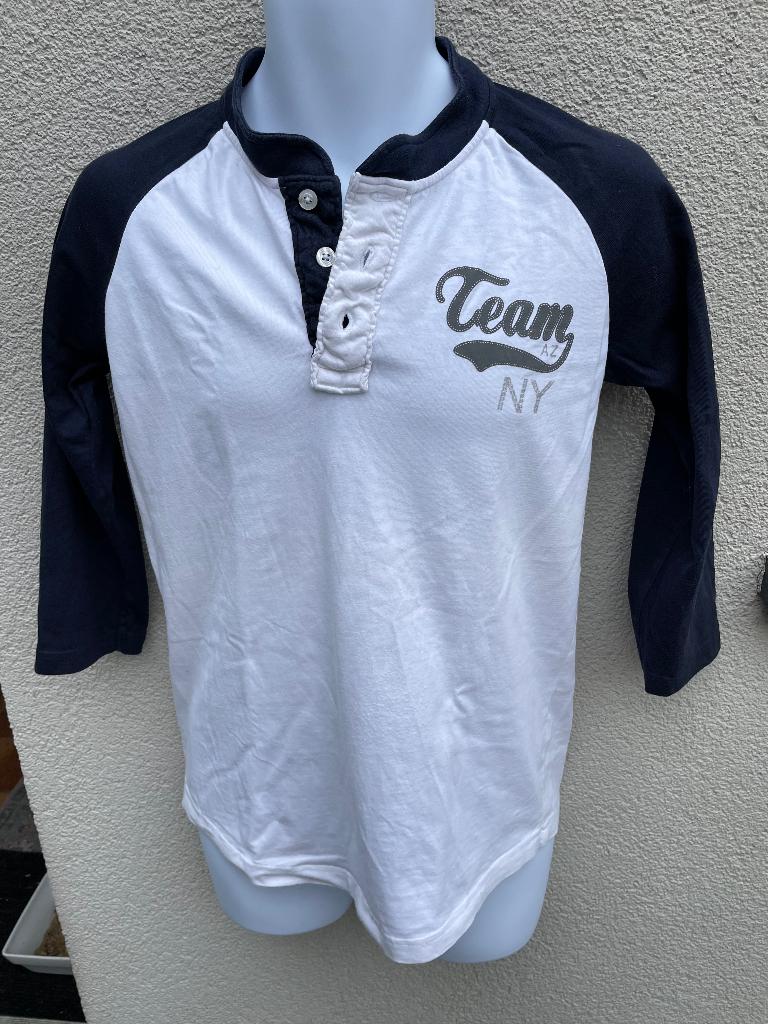 Longsleeve baseball shirt, maat S, Ophalen of Verzenden, Zo goed als nieuw, Maat 46 (S) of kleiner, Wit