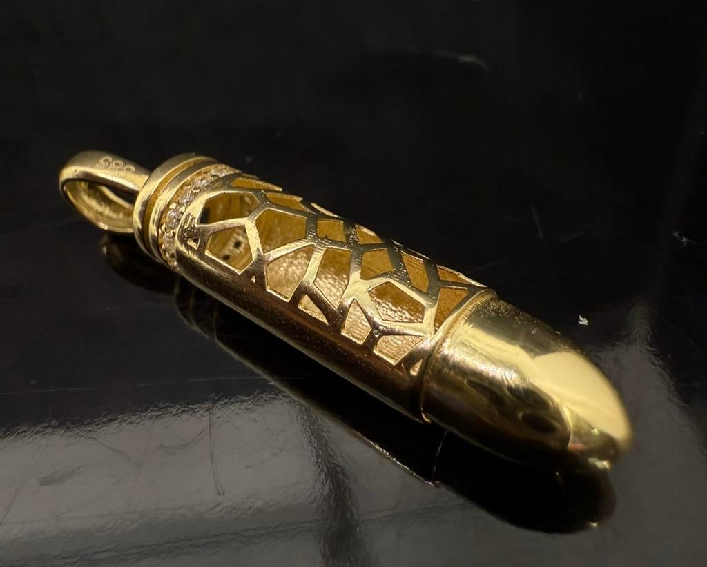 Prachtige 14 karaats gouden kogel hanger | ITALY DESIGN, Ophalen of Verzenden, Nieuw, Goud