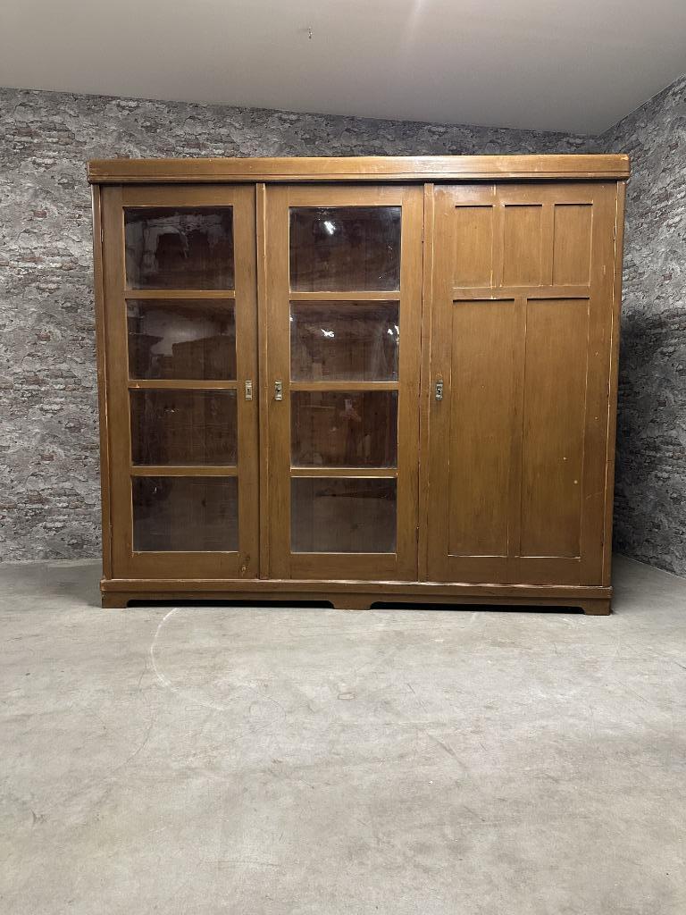 vintage buffet/vitrinekast nr.1140, Info@antiekgroothandel.com, 200 cm of meer, Vintage, Ophalen of Verzenden