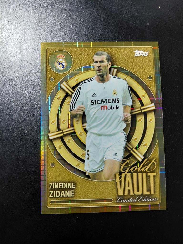 Zinedine zidane (gold limited edition) real madrid topps, Ophalen of Verzenden, Nieuw, Buitenlandse clubs, Spelerskaart