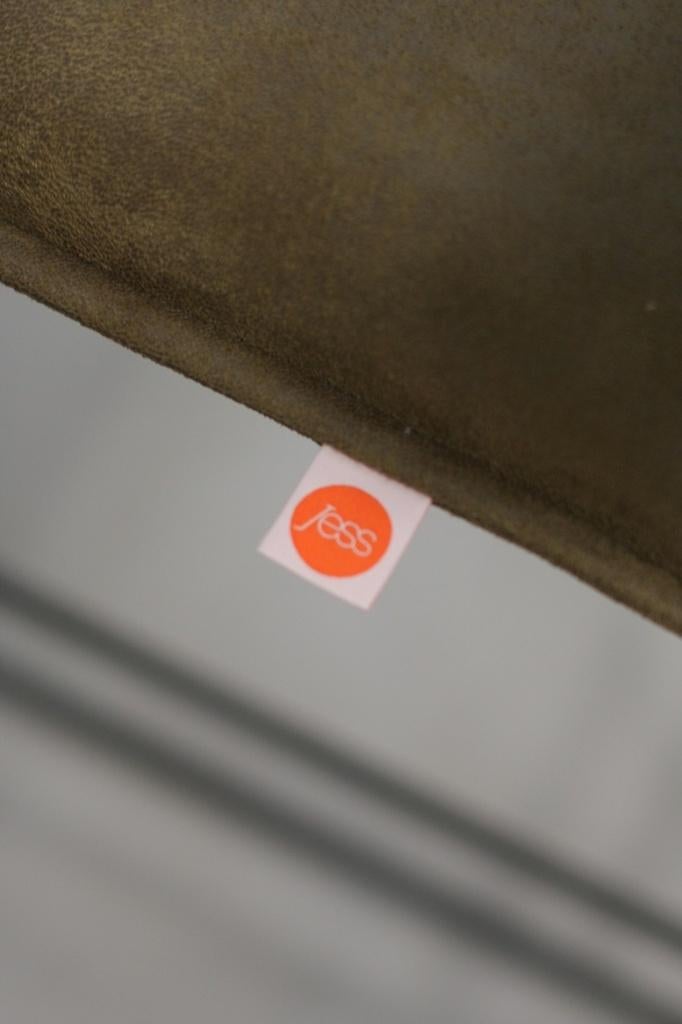 2 x luxe barstoel barkruk AMY Jess Design metaal stof groen, Ophalen, Met voetsteun, 60 tot 90 cm, Zo goed als nieuw