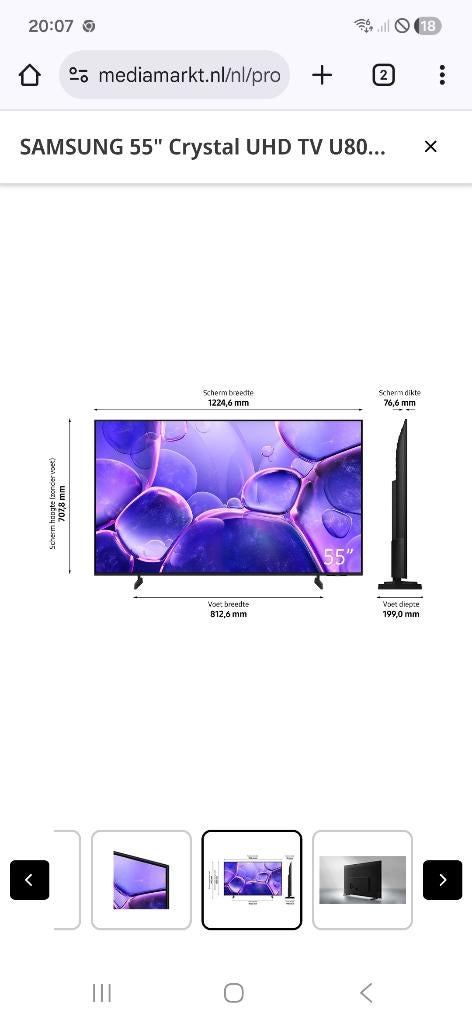 55" Crystal UHD Smart TV U8020F (2025), Audio, Tv en Foto, Televisies, Philips, 50 Hz, Nieuw, Ophalen of Verzenden