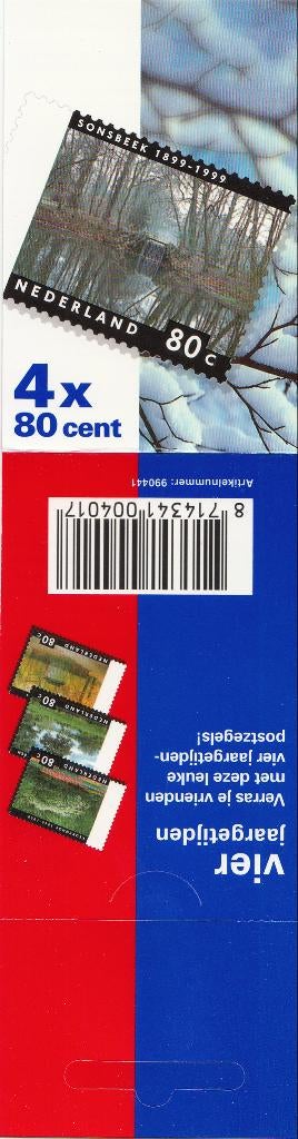Nederland Postzegelboekje PB 53d Vier Jaargetijden Winter, Postzegels en Munten, Postzegels | Nederland, Ophalen of Verzenden