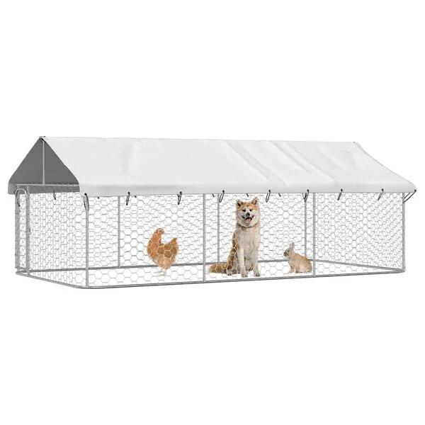 Hondenkennel voor buiten met dak 400x200x150 cm, Bdb, Kippenhok of Kippenren, Bdi, Nieuw