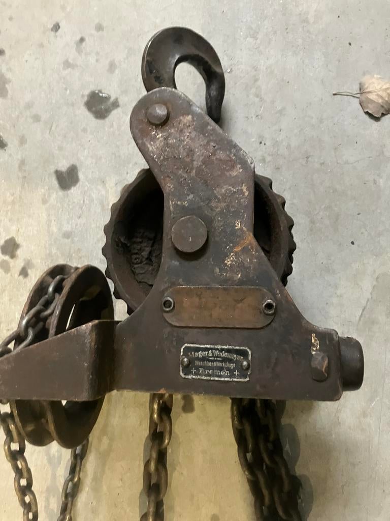 Antieke takel, Antiek en Kunst, Ophalen of Verzenden