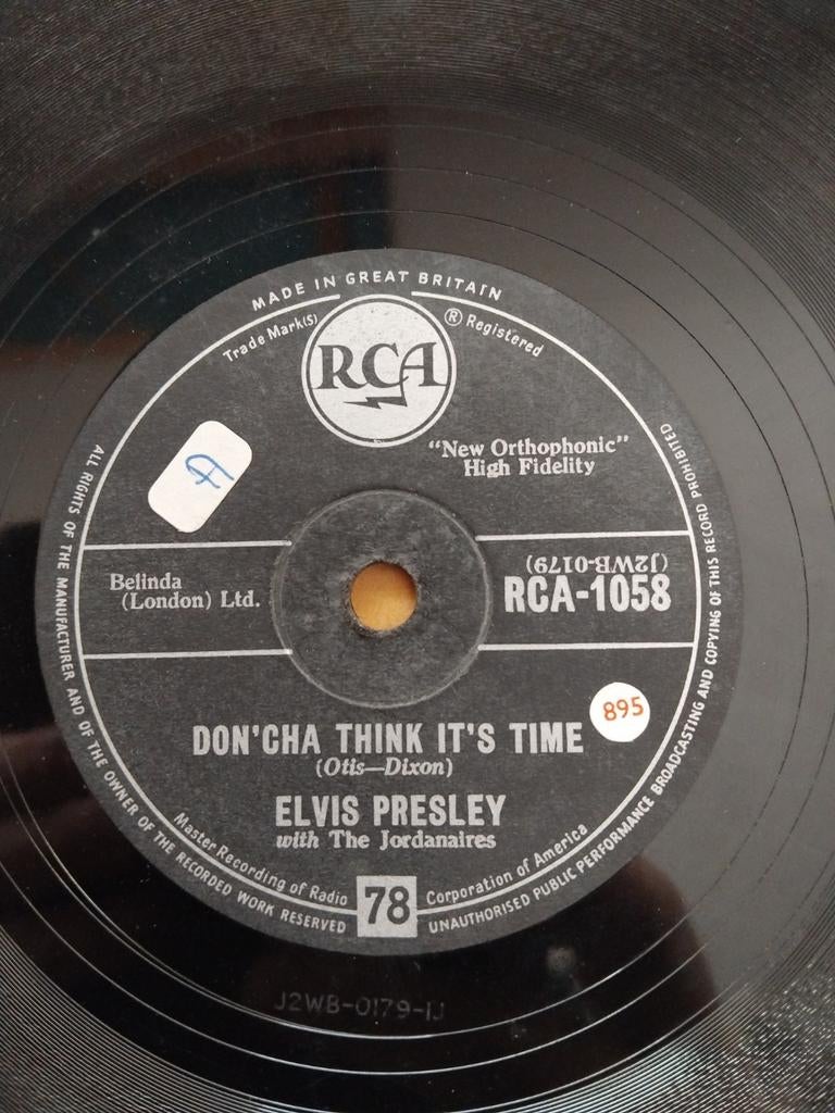Elvis Presley - Don'cha think it's time 78RPM, Ophalen of Verzenden, Gebruikt, 10 inch