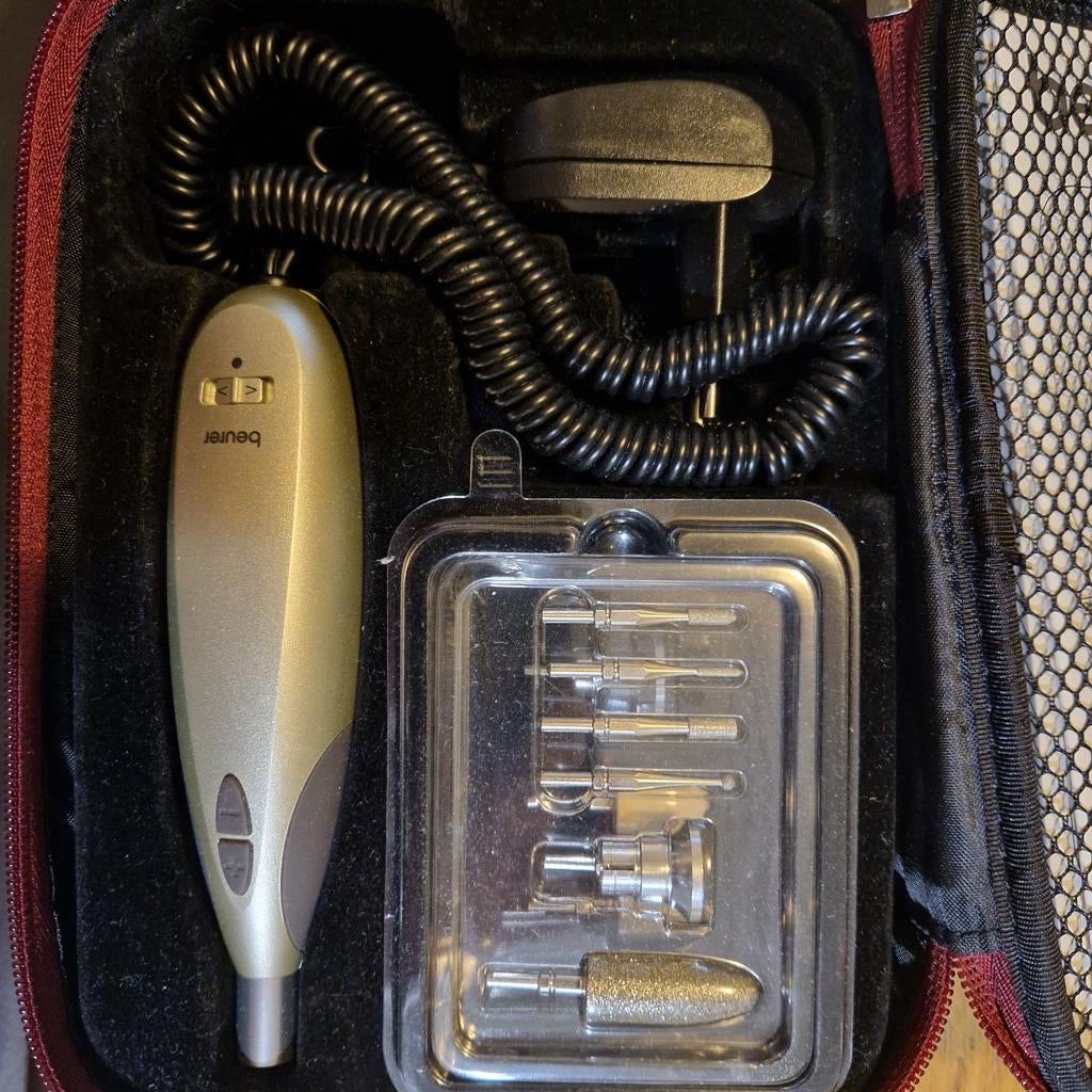 Beurer electric manicure and pedicure set with case, Verzenden, Zo goed als nieuw, Hand- en Voetverzorging
