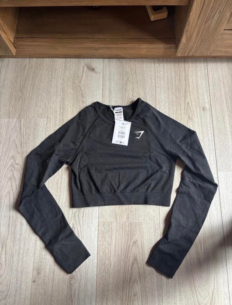 Gymshark Vital Seamless Crop Top - Maat M, Maat 38/40 (M), Zwart, Nieuw, Ophalen of Verzenden