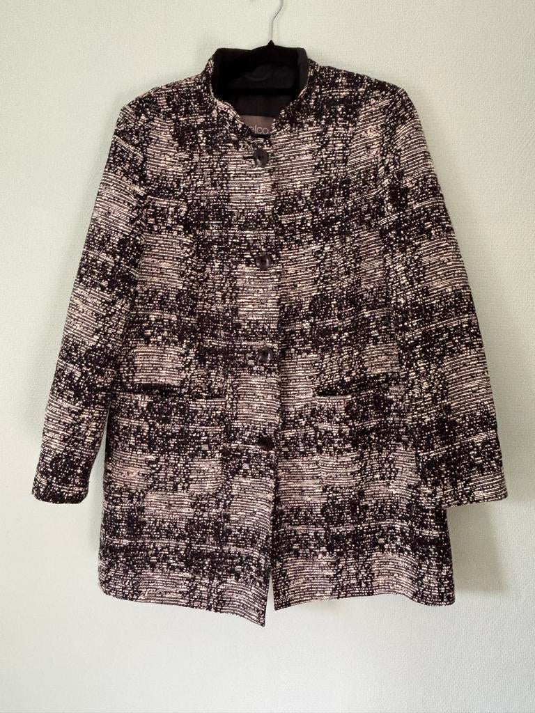 Gemêleerd Donkerblauw Jasje maat 44, Kleding | Dames, Jasjes, Kostuums en Pakken, Zo goed als nieuw, Jasje, Maat 38/40 (M), Blauw