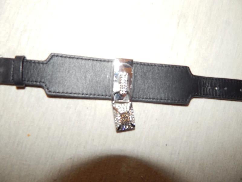 Swarovski leren armband hanger met stenen collectors item, Sieraden, Tassen en Uiterlijk, Armbanden, Met bedels of kralen, Zwart