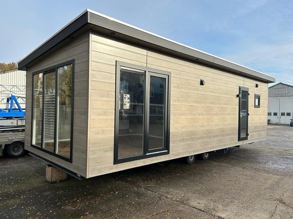 NIEUW CHALET! 11X4.35 Winterhard, Caravans en Kamperen, Meer dan 6