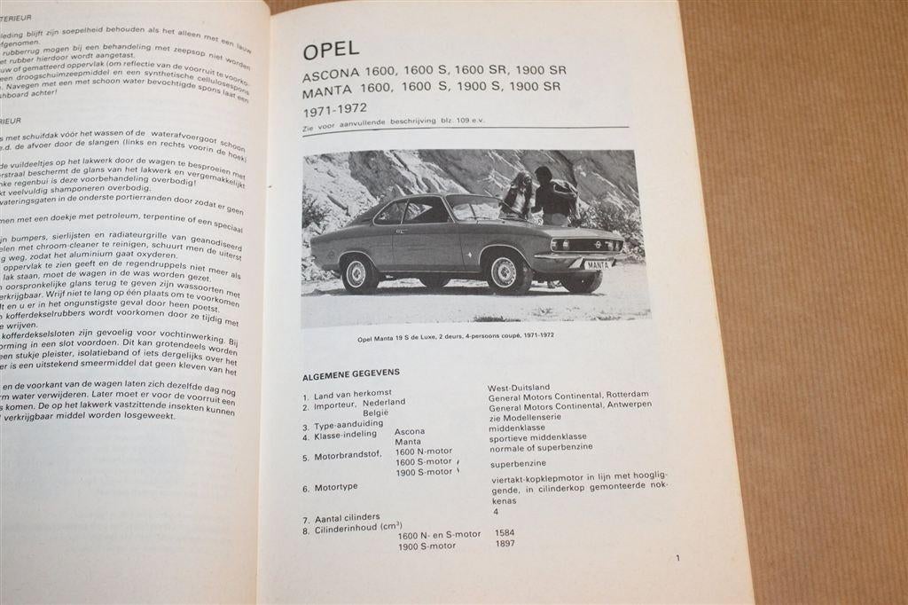Vraagbaak Opel Ascona & Manta 1971-1975 — Handleiding, Ophalen of Verzenden