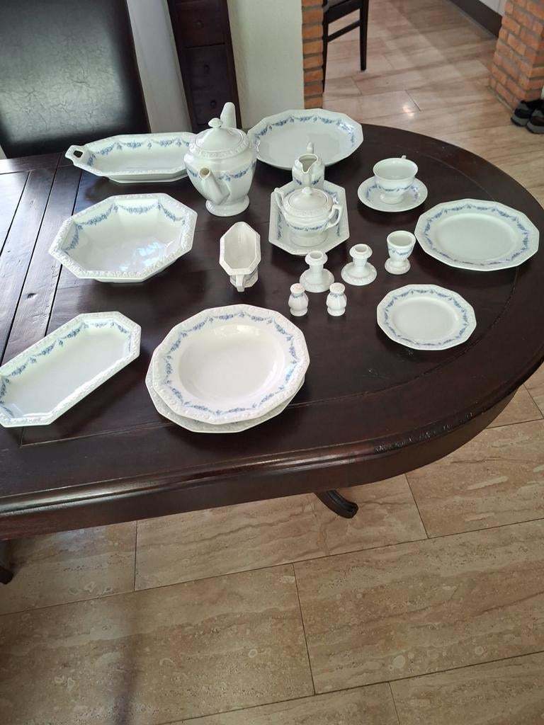 Rosenthal 11-delig servies wit/blauw, Ophalen