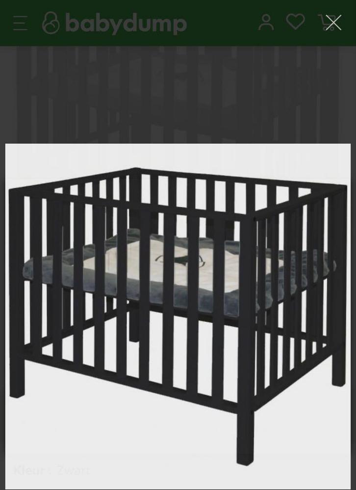 Box Fleur mat zwart - NIEUW IN DOOS, Kinderen en Baby's, Boxen, Ophalen, In hoogte verstelbaar, Vierkant, Nieuw