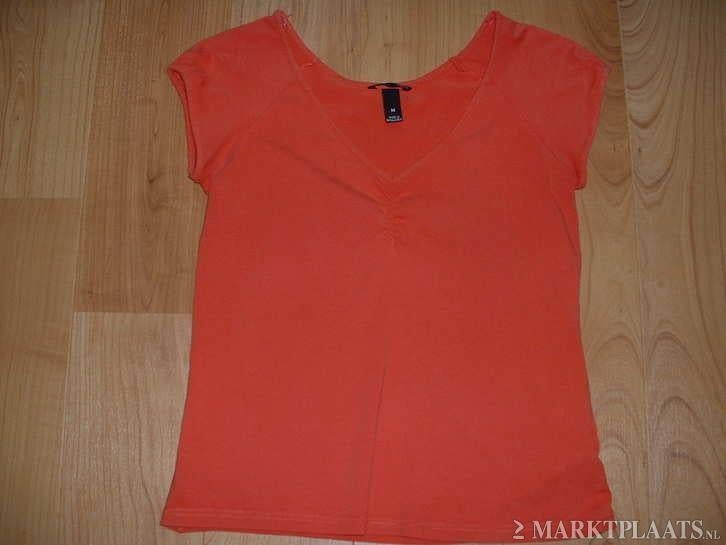 H&M t-shirt roestkleurig mt M (qwe, Kleding | Dames, T-shirts, Maat 38/40 (M), H&M, Overige kleuren, Ophalen of Verzenden