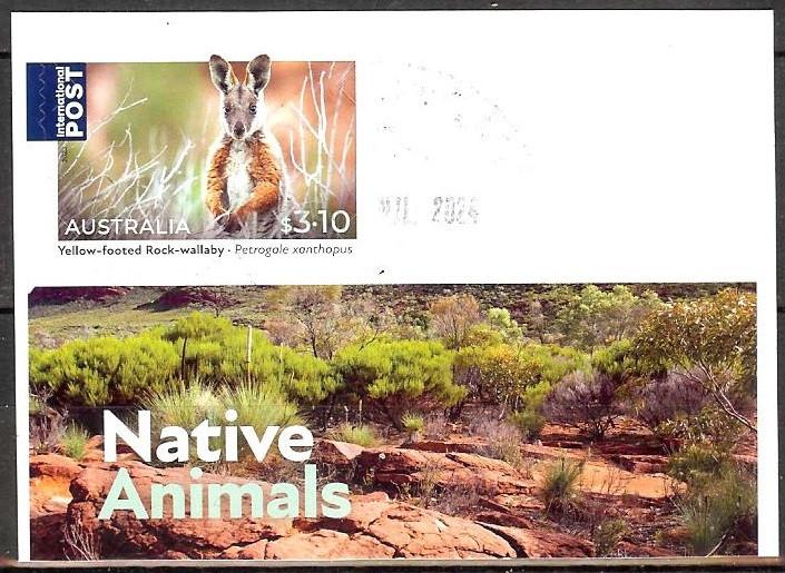 155 Australië 2023 Native Animals s/a op drager, Verzenden, Gestempeld