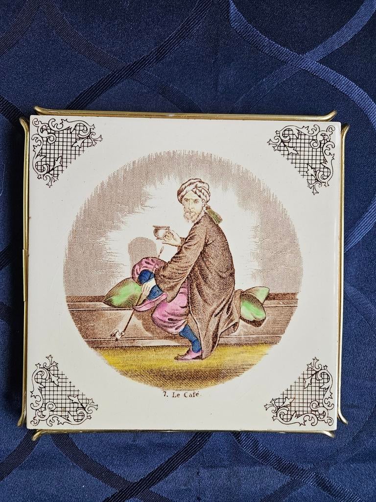 Vintage Royal Sphinx Maastricht tegel 'Le Café', Antiek en Kunst, Ophalen of Verzenden