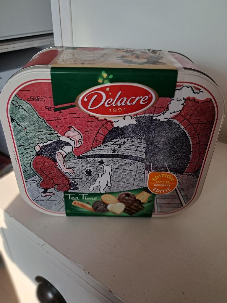 Delacre kuifje koekblik. limeted uitgave, Verzamelen, Ophalen of Verzenden, Nieuw, Koek(jes), Overige merken