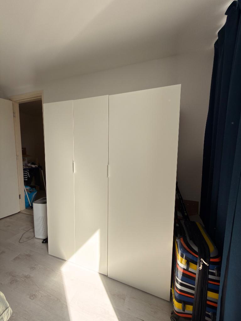 IKEA Platsa kast 2-delig wit (180x80 en 180x60), Ophalen, Met deur(en), 150 tot 200 cm, Zo goed als nieuw