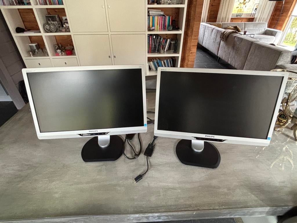 2 Philips Brilliance 221S plus monitors, Computers en Software, Ophalen, Gebruikt, IPS, DisplayPort