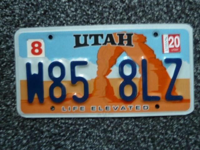 Kentekenplaat licenseplate Utah Arches USA, Verzenden, Gebruikt, Auto's