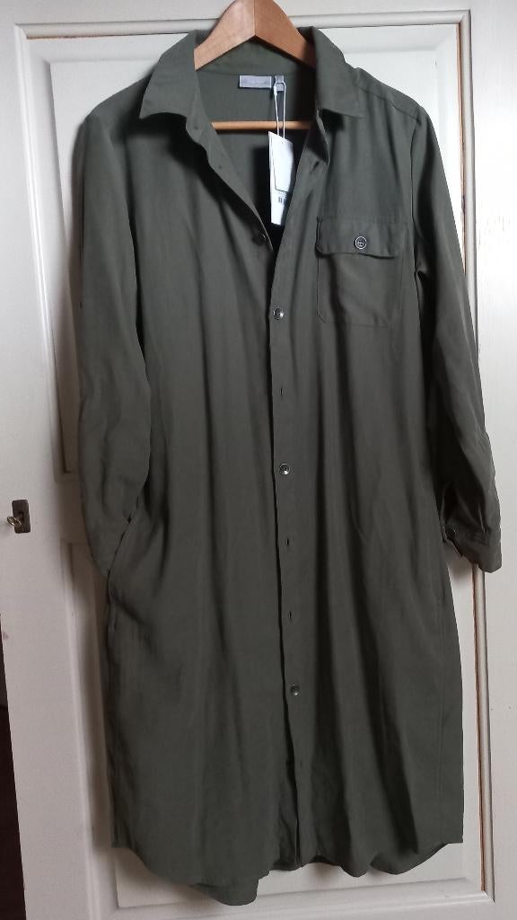 Fransa doorknoopjurk/ overhemdjurk M/L Legergroen, Kleding | Dames, Fransa, Maat 42/44 (L), Nieuw, Ophalen of Verzenden