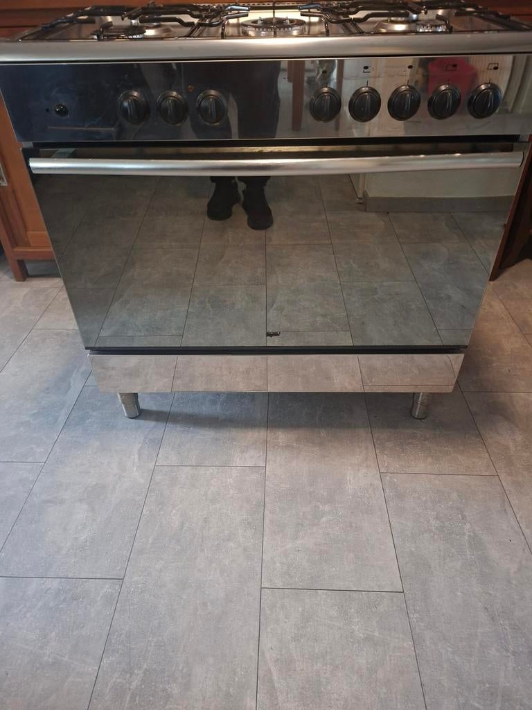 Rvs 5pits gasfornuis, Gebruikt, 60 cm of meer, Ophalen of Verzenden, Gas