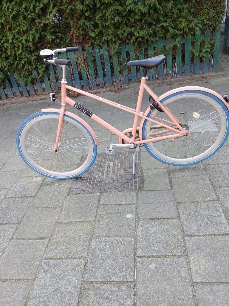 Veloretti fiets - Roze met blauwe banden, 50 tot 53 cm, Ophalen of Verzenden, Gebruikt, Overige merken