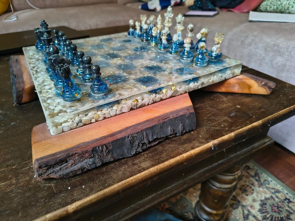 Glow in the dark schaakbord, Ophalen, Minder dan 500 stukjes, Zo goed als nieuw, Schaken