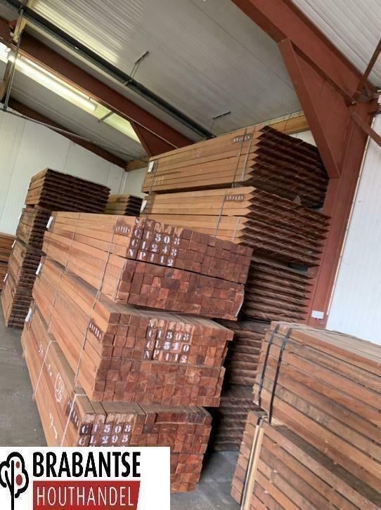 Hardhouten azobe schuttingpalen | Beschoeiing, Ophalen of Verzenden, Nieuw, Hout, Tuinhek