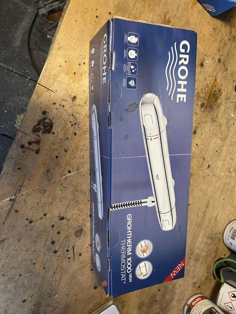 Nieuwe Grohe Grohtherm 1000 thermostaatkraan 15 cm, Ophalen of Verzenden, Nieuw, Chroom, Kraan