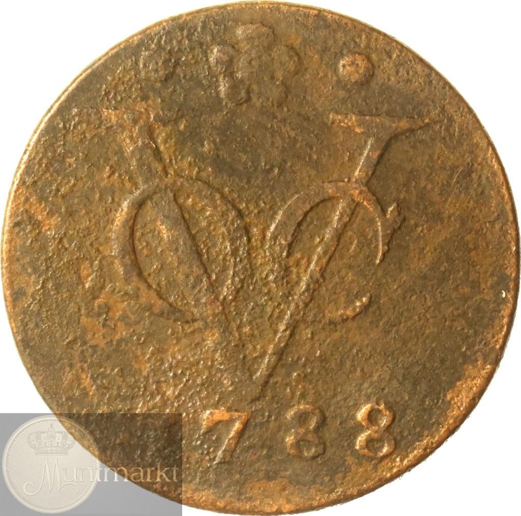 V.O.C. - Holland - Duit 1788, Postzegels en Munten, Munten | Nederland, Ophalen of Verzenden, Vóór koninkrijk, Overige waardes