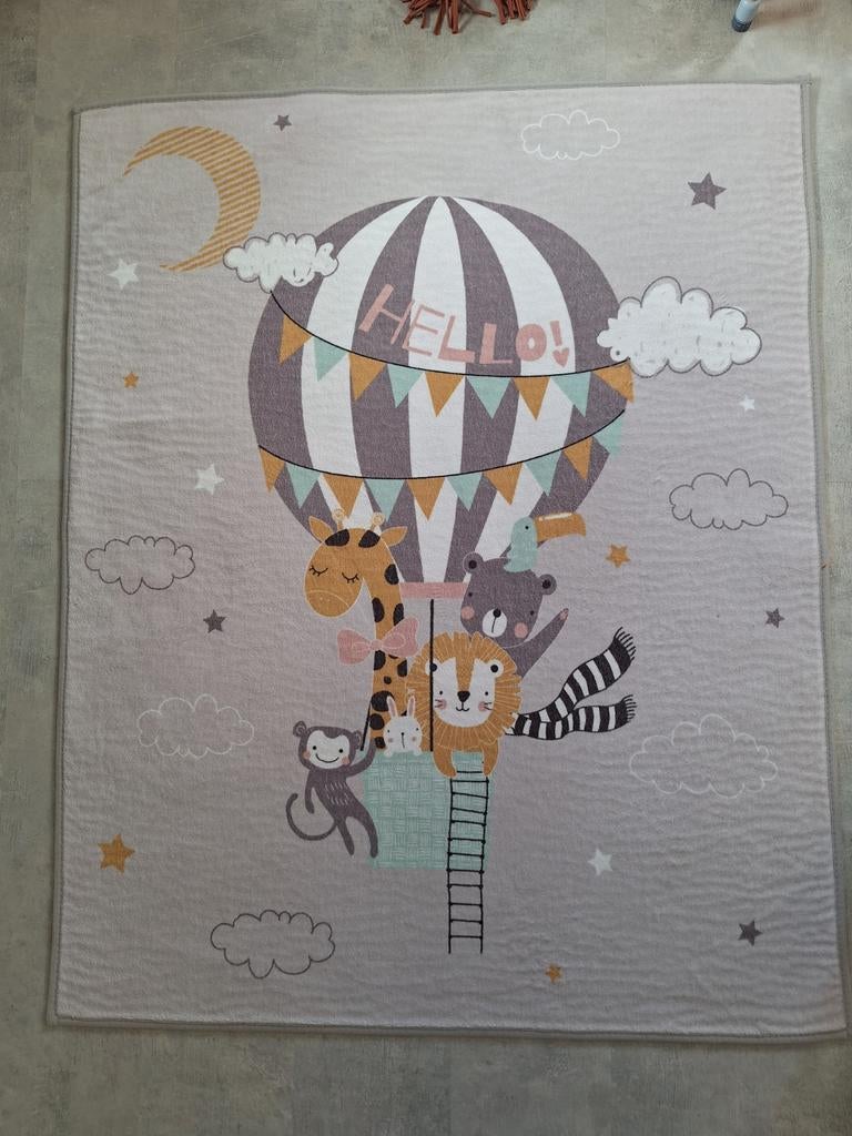 Vloerkleed met dierenprint, zo goed als nieuw, Huis en Inrichting, Ophalen, 100 tot 150 cm, Kinderkamer, Speels, Dierenprint, 50 tot 100 cm