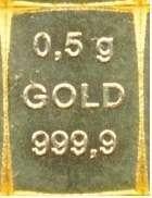 1x Goud baar halve gram, Ophalen of Verzenden, Goud