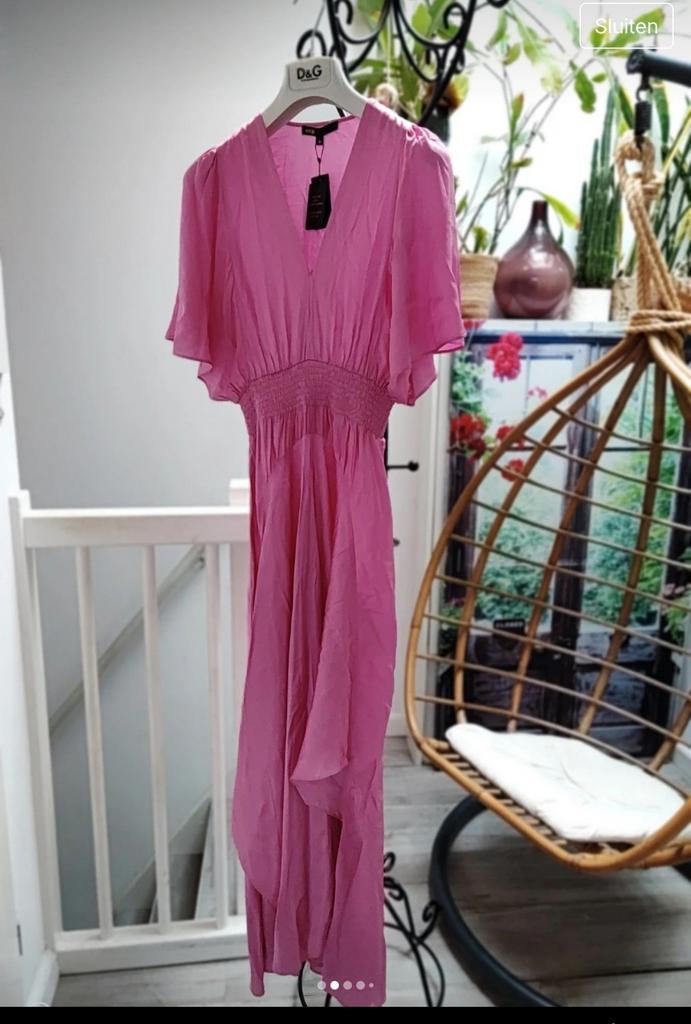 Maje Roze jurk met V-hals, Kleding | Dames, Nieuw, Ophalen of Verzenden, Maje, Roze