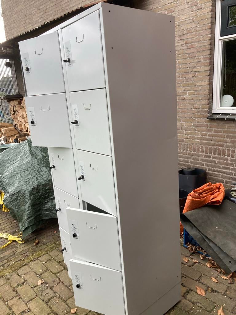 Grijze lockerkast met 10 vakken, Huis en Inrichting, Kasten | Lockerkasten, Ophalen, Gebruikt
