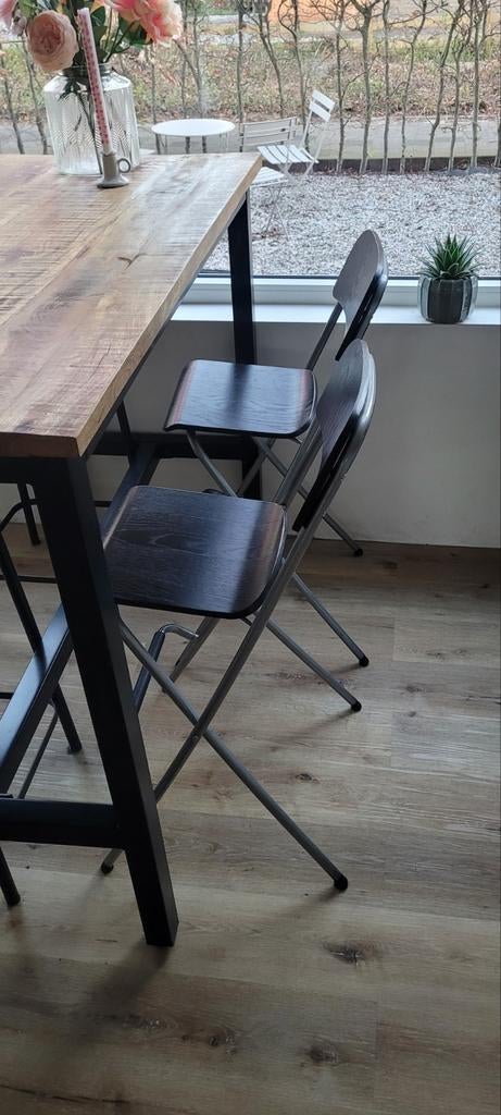 IKEA barkruk franklin (2 stuks), Ophalen, Gebruikt, 60 tot 90 cm, Hout