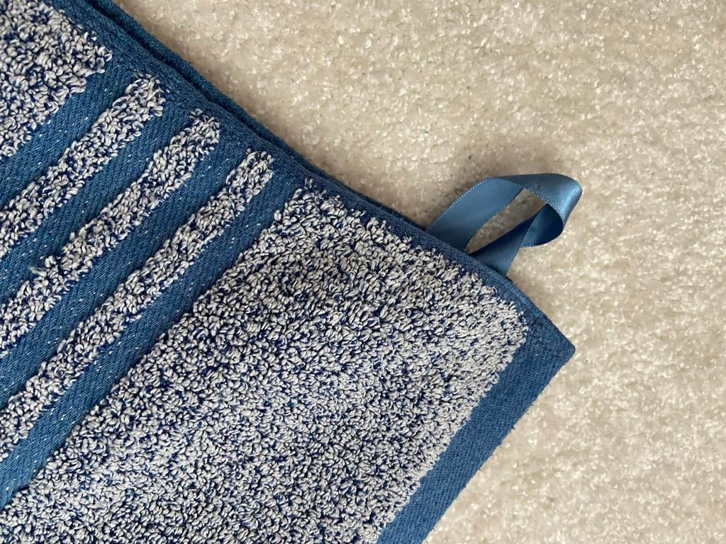 Optidee Sauna Handdoek 100x200 Opticotton pluche Blauw Wit, Ophalen of Verzenden, Zo goed als nieuw, Blauw, Handdoek