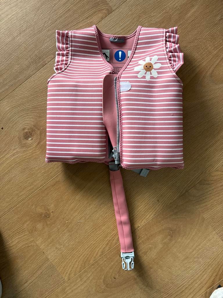 Zwemvest roze gestreept met madeliefje, 19-30 kg, Meisje, Nieuw, Overige maten, Ophalen of Verzenden