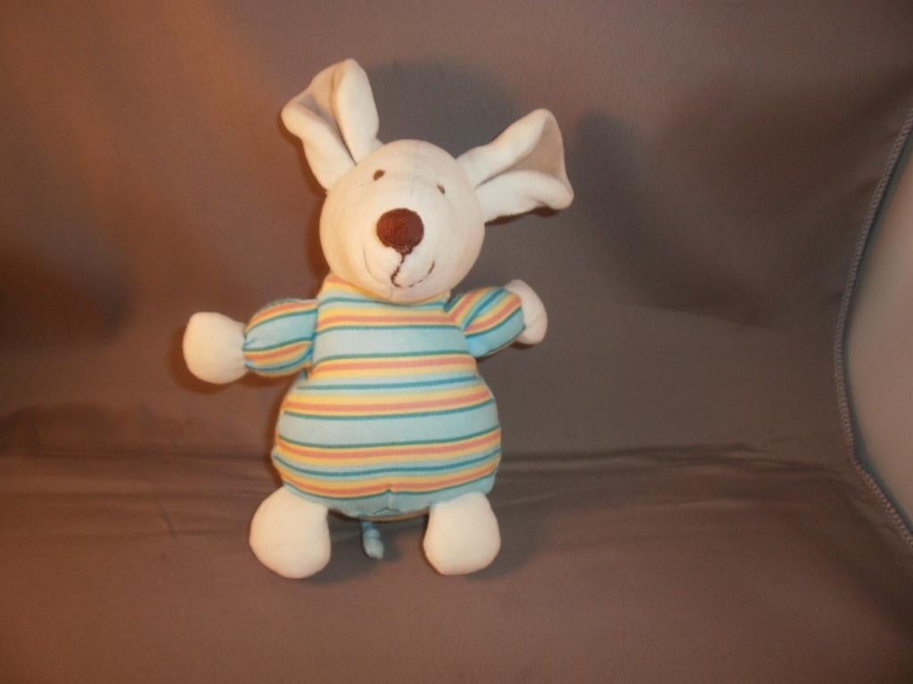 jelly baby muis gestreept met rammel 16 cm velours en tricot, Ophalen of Verzenden, Zo goed als nieuw, Overige typen