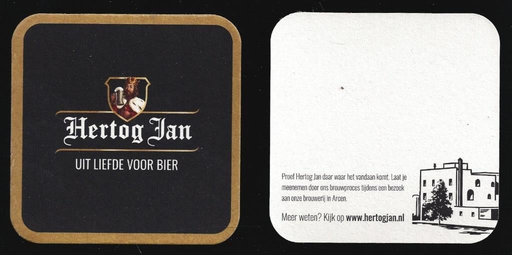 Bierviltje - Hertog Jan - Uit liefde voor het bier – NIEUW, Verzamelen, Biermerken, Ophalen of Verzenden, Nieuw, Viltje(s), Hertog Jan