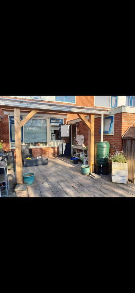 Terrasoverkapping van hout en polycarbonaat, Tuin en Terras, Overkappingen, Ophalen, Gebruikt, Veranda