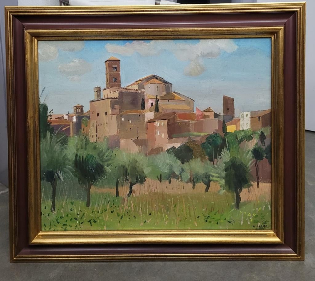 Robert LIARD, zuiders stadsgezicht, Ophalen of Verzenden