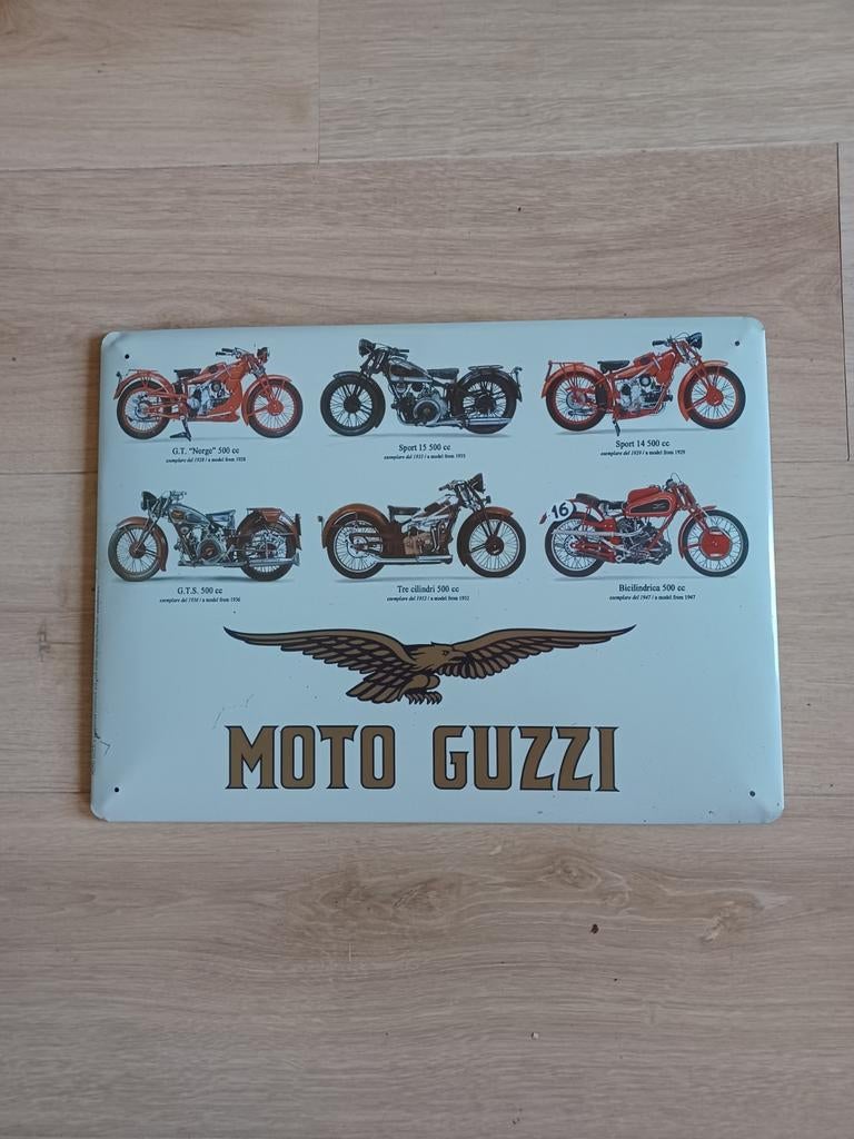 Metalen bordje Moto Guzzi, Ophalen of Verzenden