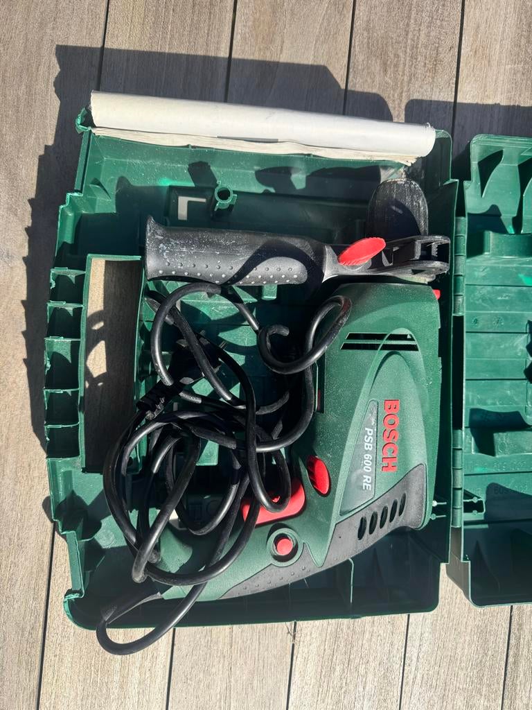 Bosch PSB 500 RE Klopboormachine in koffer, Boormachine, Gebruikt, Ophalen of Verzenden, Klopboormechanisme
