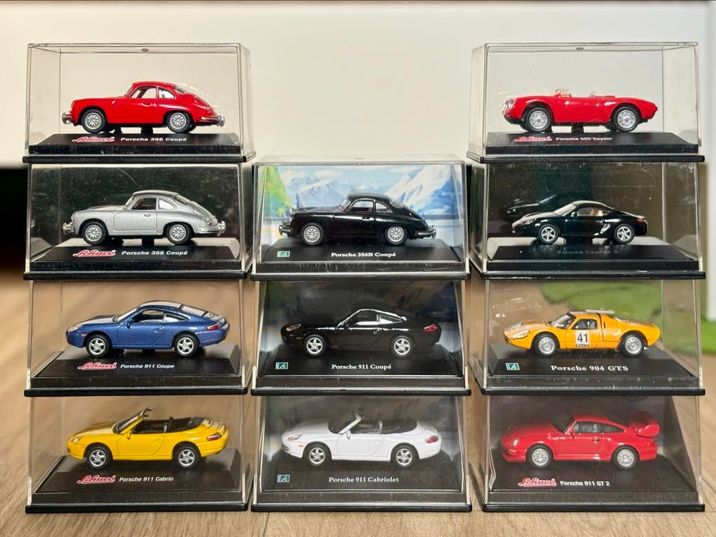 Collectie Schuco/Cararama - Porsche 911 356 550 904 in 1:87, Ophalen of Verzenden, Zo goed als nieuw, Auto, Schuco