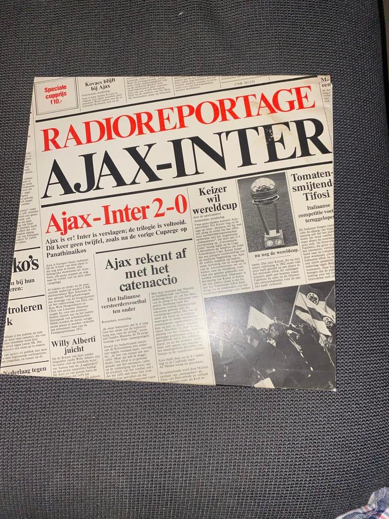 Ajax-Inter 2-0 Radioreportage Vinyl LP, Gebruikt, 1970 - 1979, 12 inch, Fotohoes
