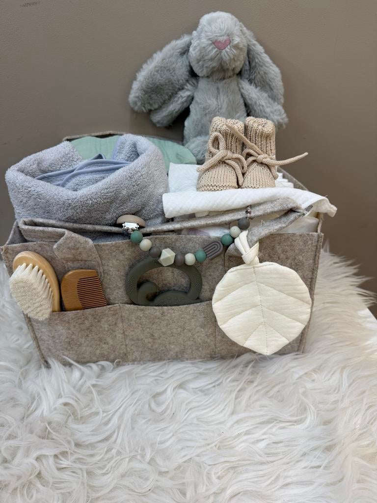 Luxe Baby Cadeauset - Complete Kraammand met Luiertas, Ophalen of Verzenden, Nieuw, Kraamcadeau